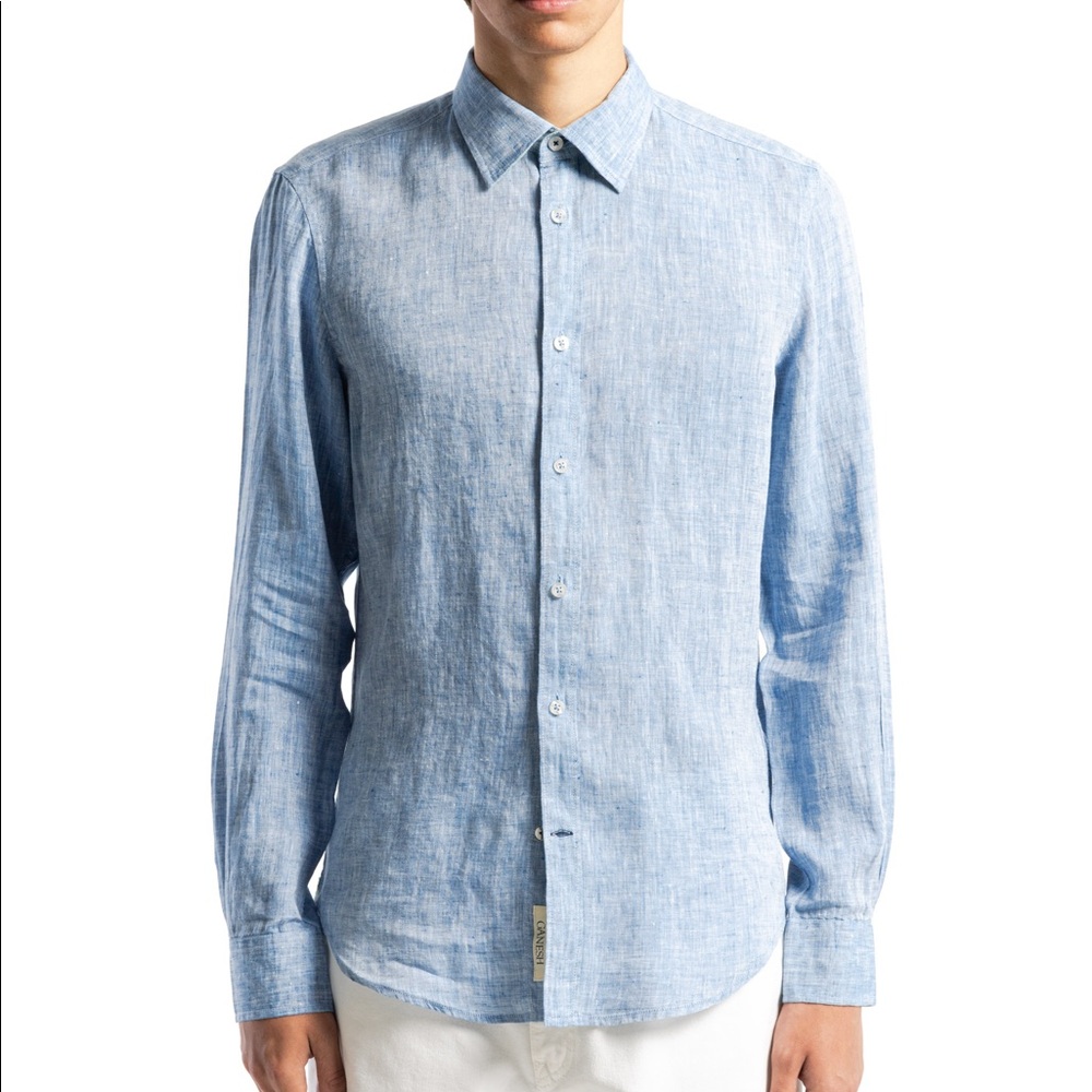 Ganesh 100% Blue Linen Shirt
